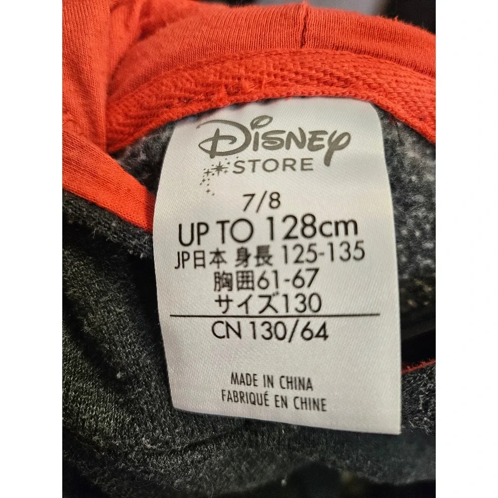 Disney Store Minnie Mouse Hoodie and Joggers Set Gray Red Girls 7/8 1114